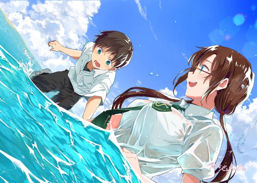 ikari shinji and makinami mari illustrious (neon genesis evangelion and 1 more) drawn by nori_senbei