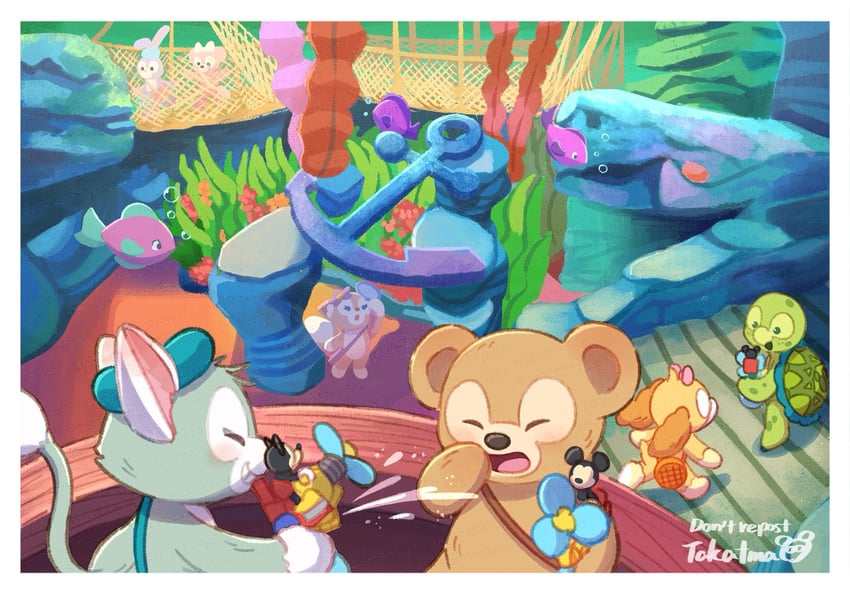 mickey mouse, duffy the disney bear, shelliemay, stellalou, gelatoni, and 3 more (mickey mouse & friends and 4 more) drawn by takatmaorange