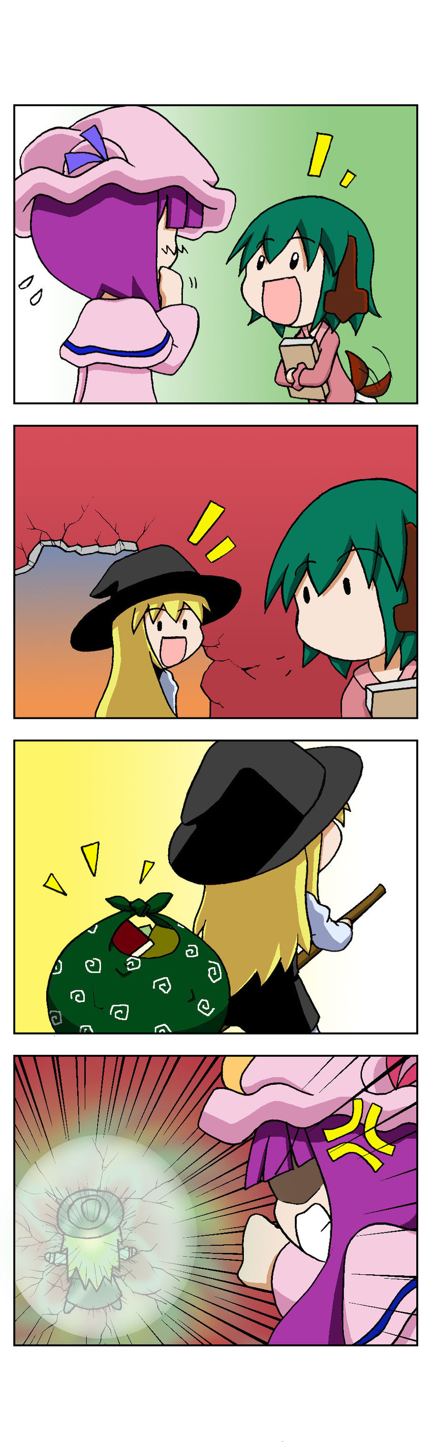 kirisame marisa, patchouli knowledge, and kasodani kyouko (touhou) drawn by rakugaki-biyori