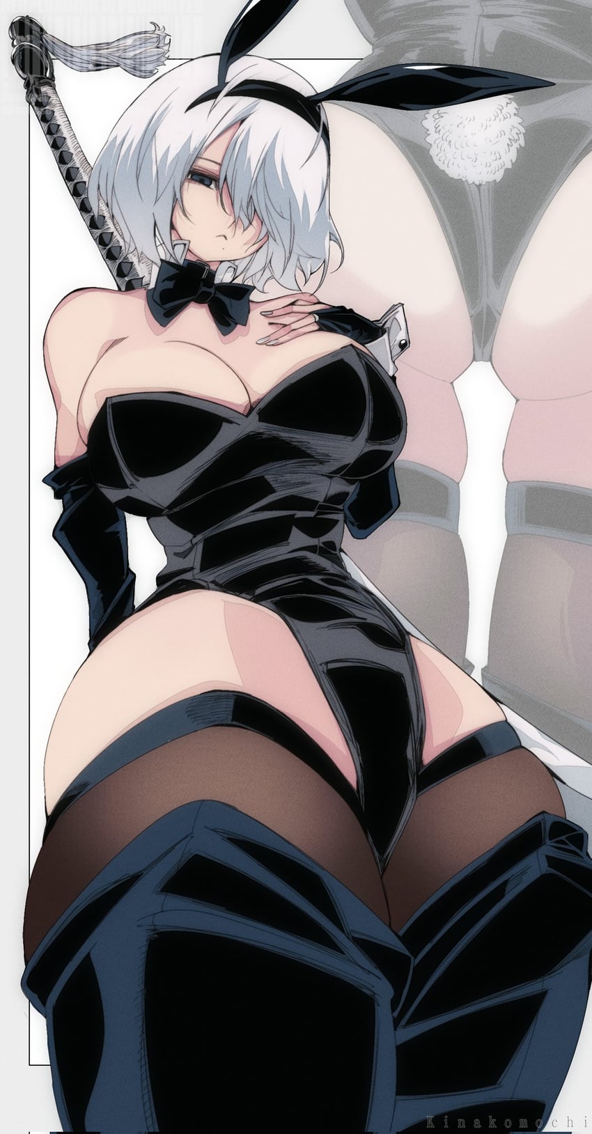 2b (nier and 1 more) drawn by kinakomochi_(user_vedc2333)