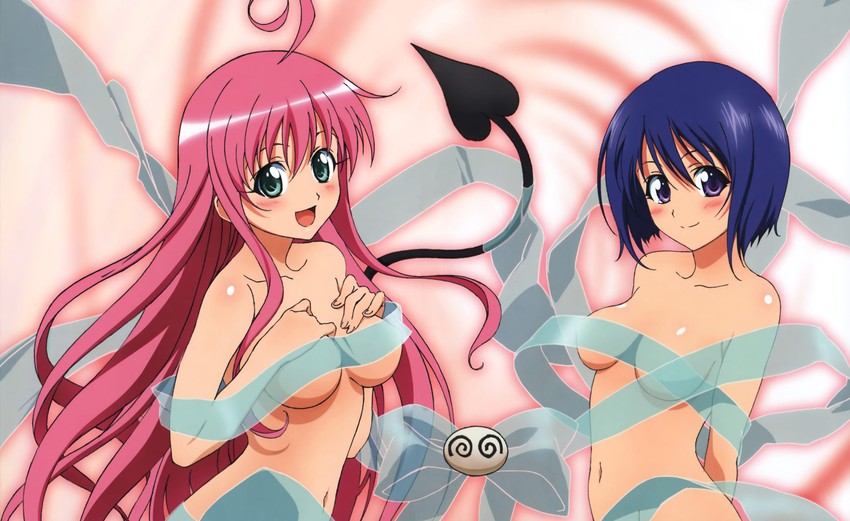 lala satalin deviluke, sairenji haruna, and peke (to love-ru) drawn by oka_yuuichi