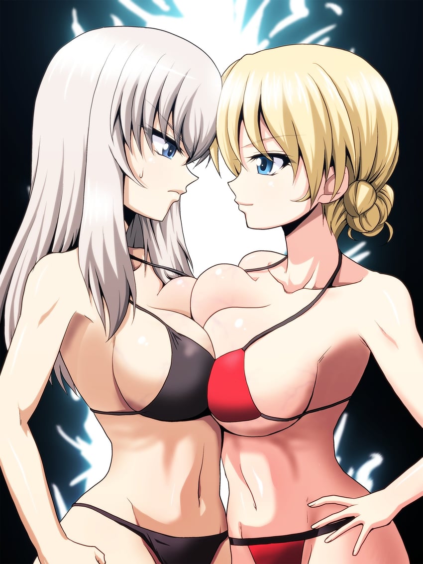 darjeeling and itsumi erika (girls und panzer) drawn by kamishima_kanon