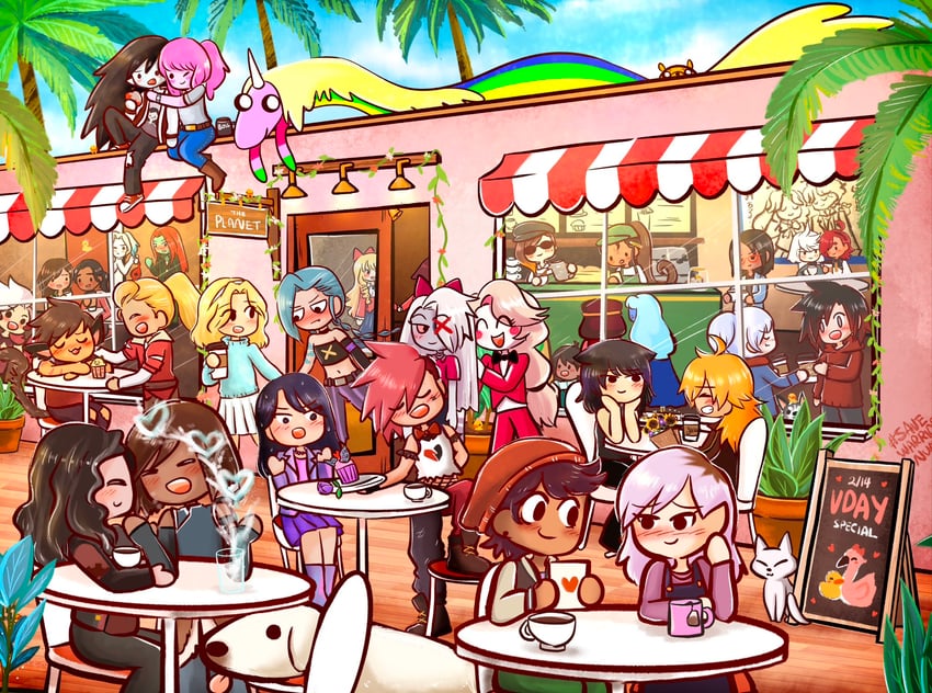 suletta mercury, miorine rembran, ruby rose, weiss schnee, jinx, and 36 more (gundam and 16 more) drawn by ag_nonsuch