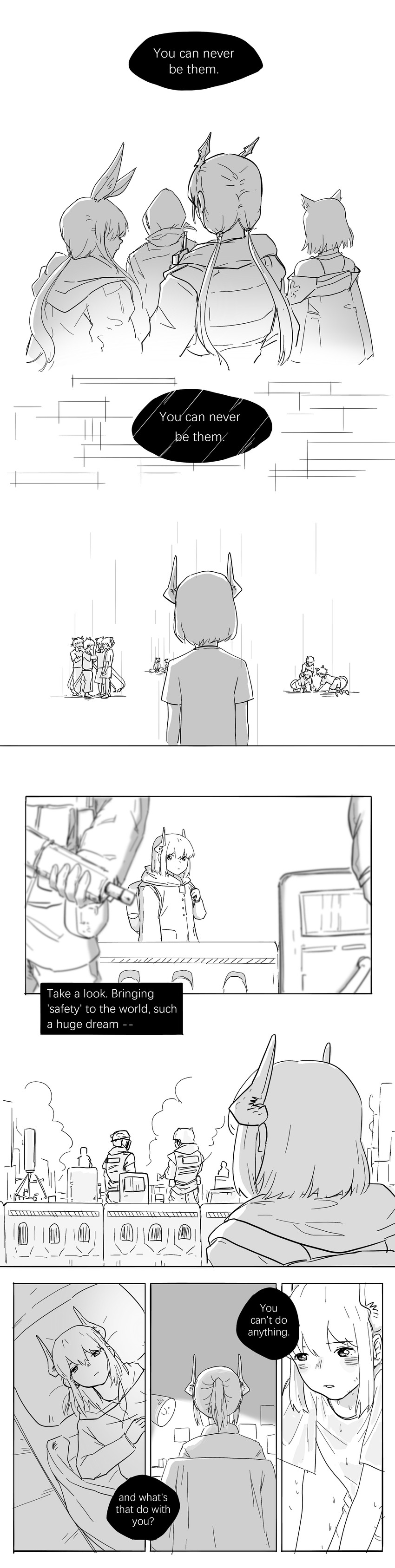 doctor, amiya, kal'tsit, ch'en, and liskarm (arknights) drawn by auxinouskii