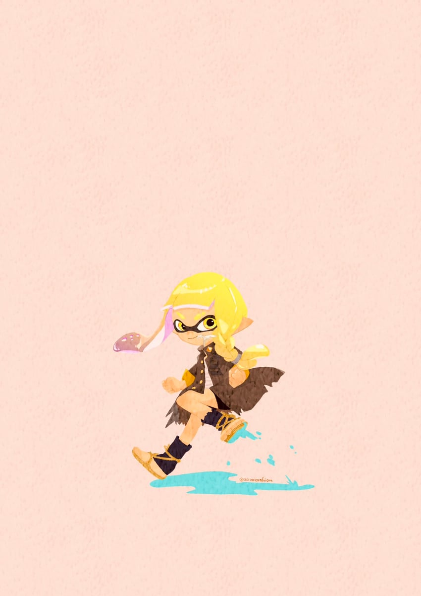 inkling player character and inkling girl (splatoon and 1 more) drawn by zozozoshion