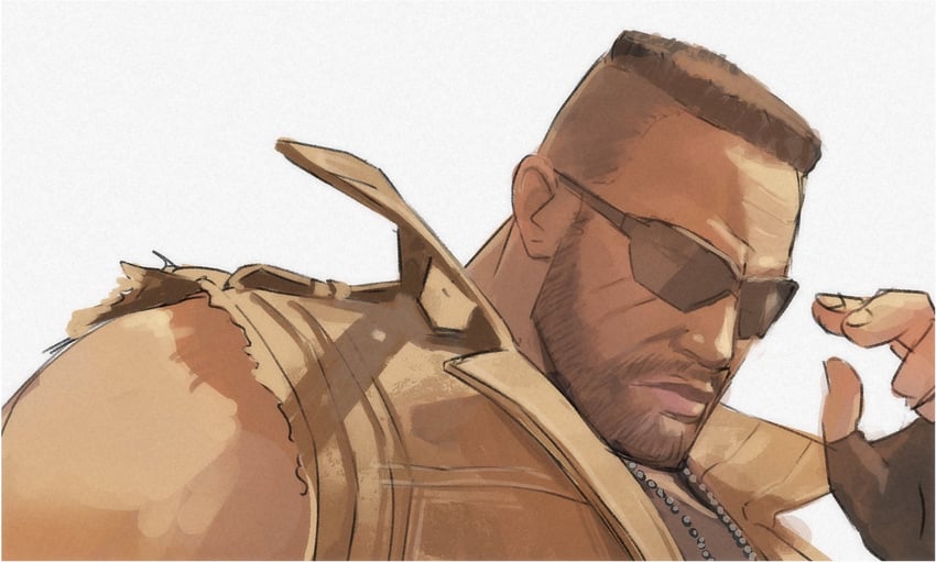 barret wallace (final fantasy and 3 more) drawn by decoponmagi