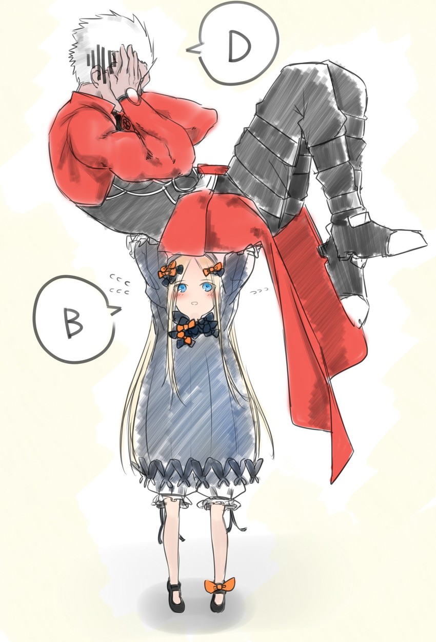 abigail williams and archer (fate and 2 more) drawn by mono_kuro_(sblack0013)