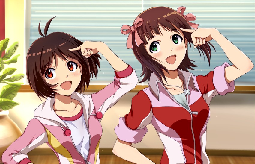 amami haruka and hidaka ai (idolmaster and 1 more) drawn by hina_(araburu-hinadori)