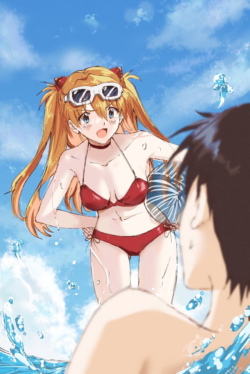 souryuu asuka langley and ikari shinji (neon genesis evangelion) drawn by unihotate0329