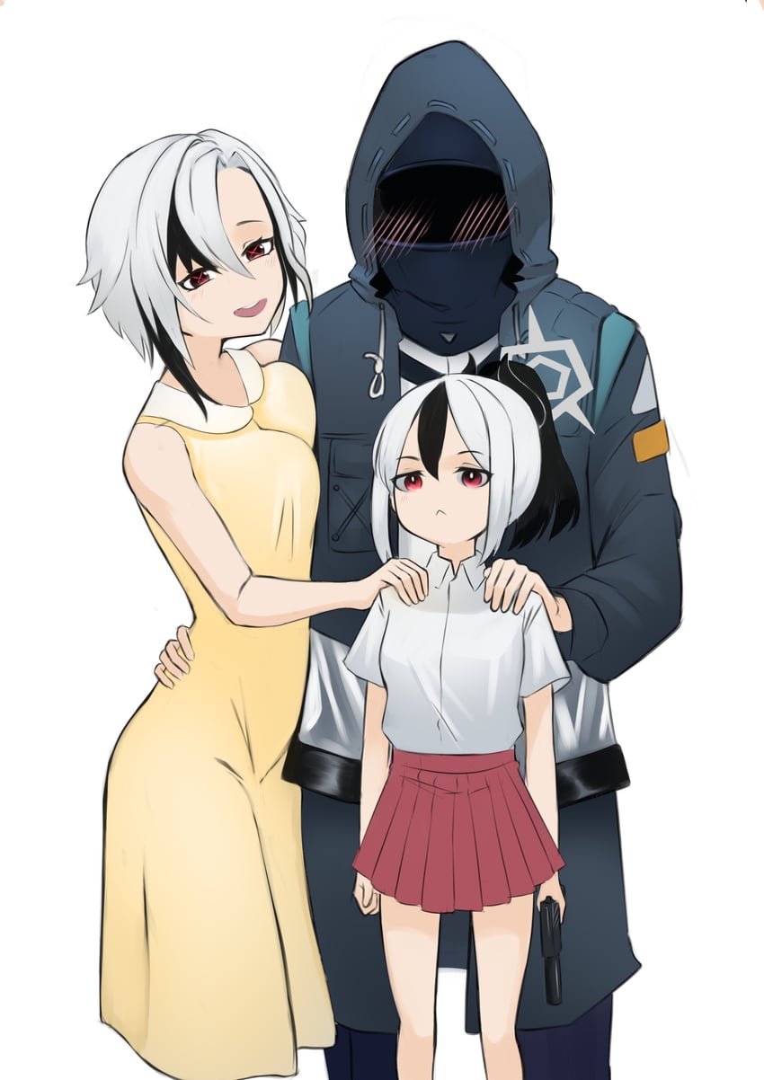 doctor, kayoko, and arlecchino (blue archive and 2 more) drawn by cloverse6