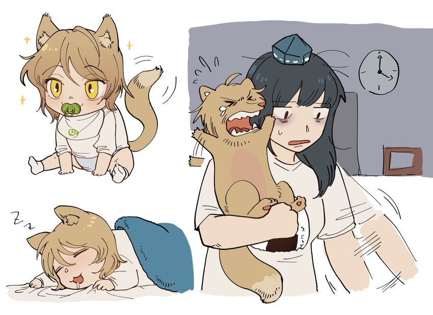 kudamaki tsukasa and iizunamaru megumu (touhou) drawn by boned-woo