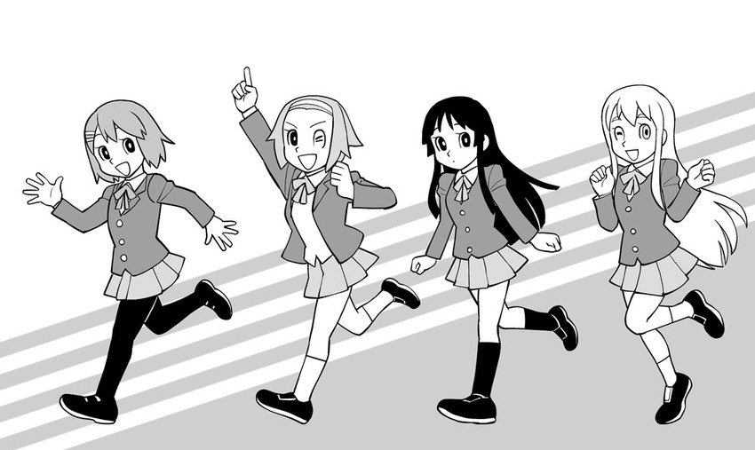 akiyama mio, hirasawa yui, tainaka ritsu, and kotobuki tsumugi (k-on!) drawn by ueyama_michirou