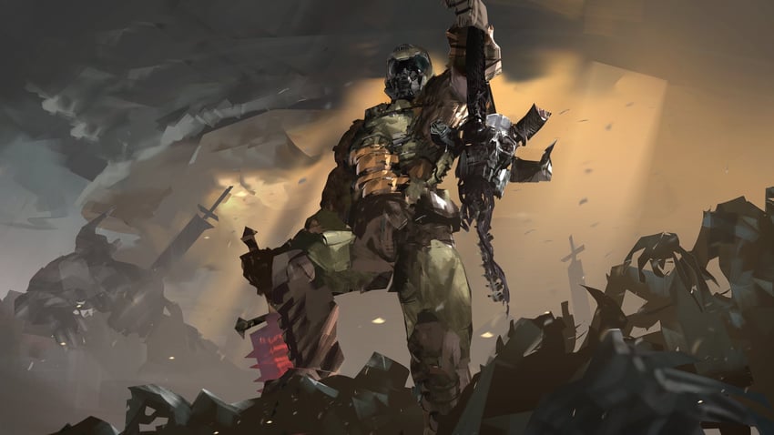doomguy (doom and 1 more) drawn by rintaro_komori