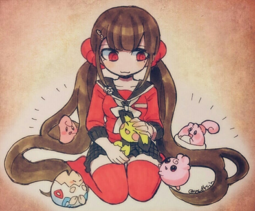 harukawa maki, pichu, togepi, cleffa, igglybuff, and 1 more (pokemon and 2 more) drawn by mufksin