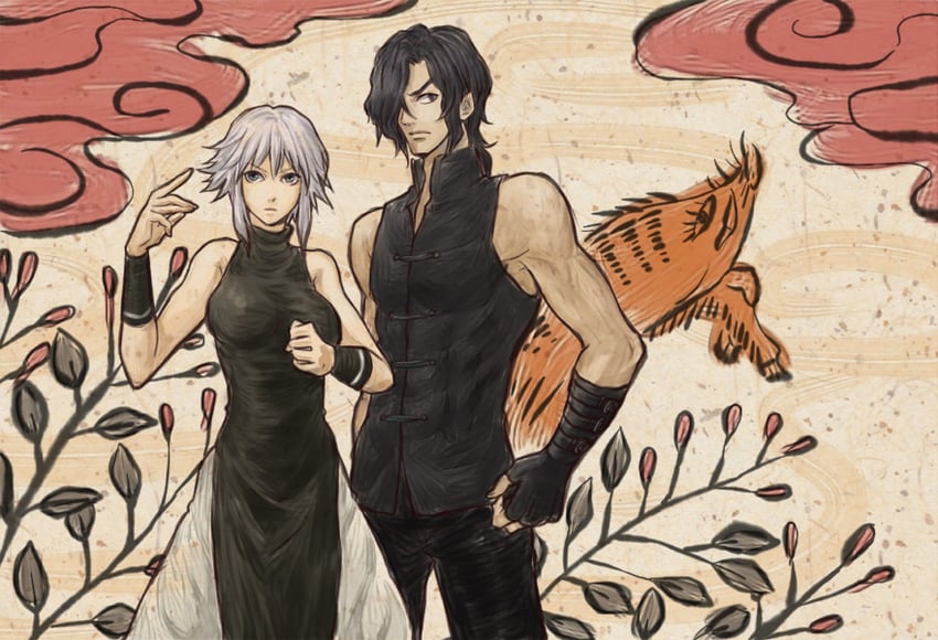 kishima kouma and aner rolange (original and 3 more) drawn by mugennagi