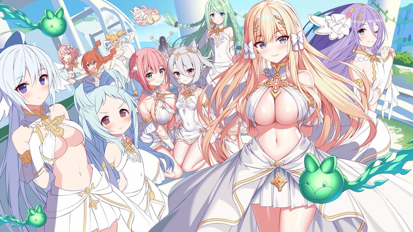 saren, yuni, chloe, shiori, chieru, and 7 more (princess connect!) drawn by akusema