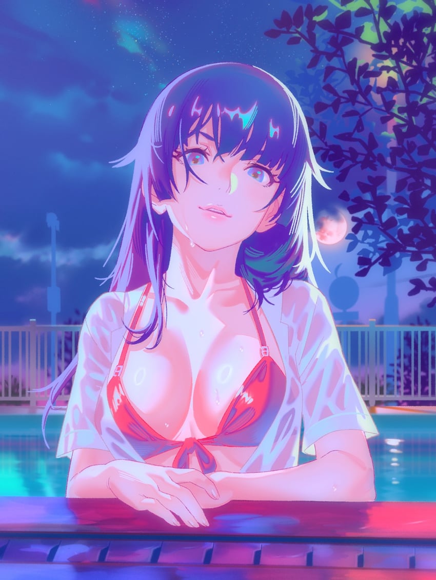 senjougahara hitagi (monogatari and 1 more) drawn by rapa_rachi