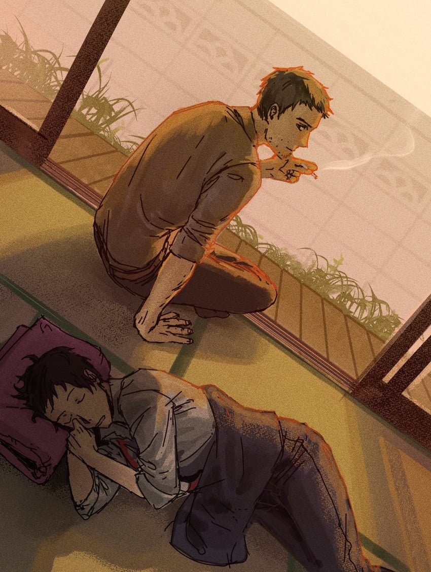 adachi tooru and doujima ryoutarou (persona and 1 more) drawn by morrisuit