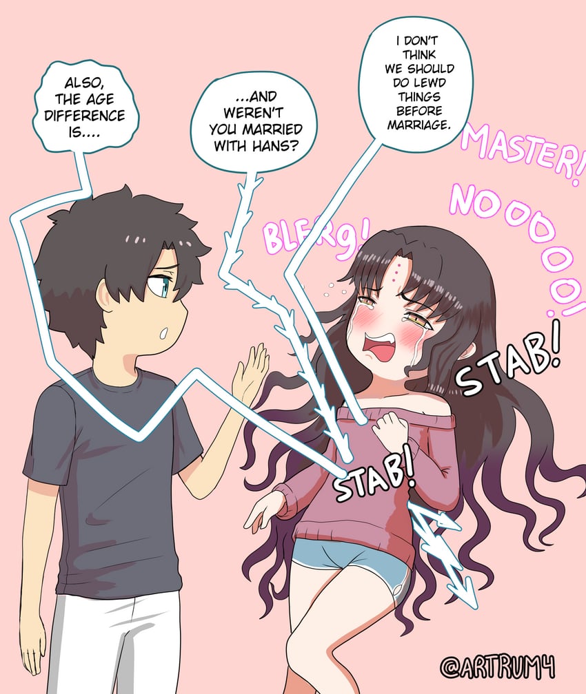 fujimaru ritsuka and sessyoin kiara (fate and 1 more) drawn by artrum4