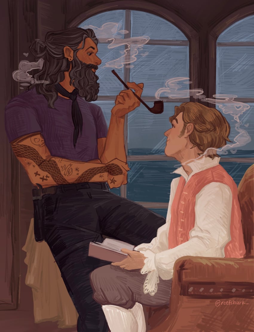 stede bonnet and ed blackbeard (our flag means death and 1 more) drawn by reefshark