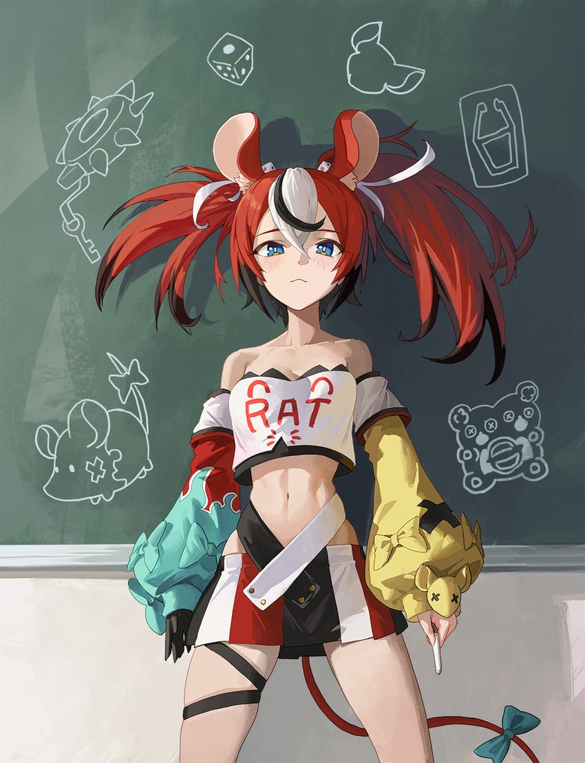 hakos baelz and mr. squeaks (hololive and 1 more) drawn by m.q_(mqkyrie)