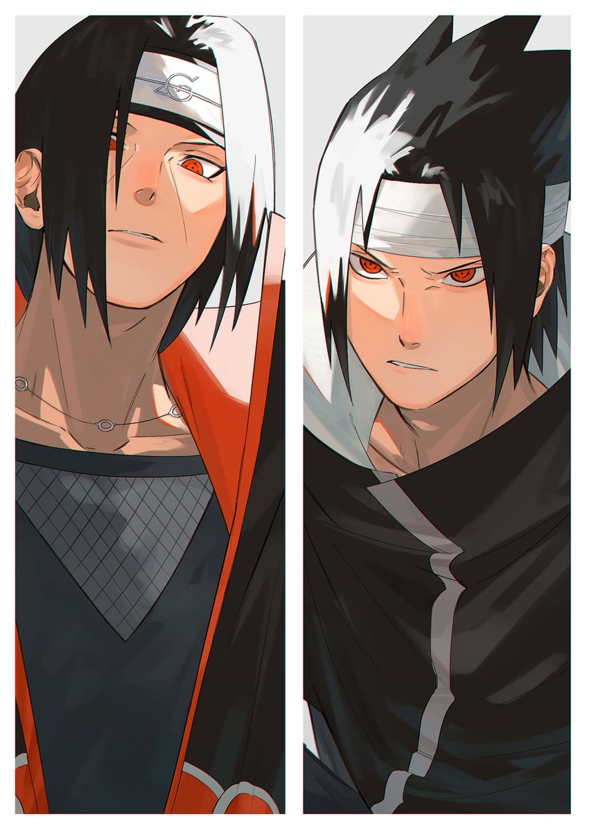 uchiha sasuke and uchiha itachi (naruto and 1 more) drawn by mirin_(coene65)