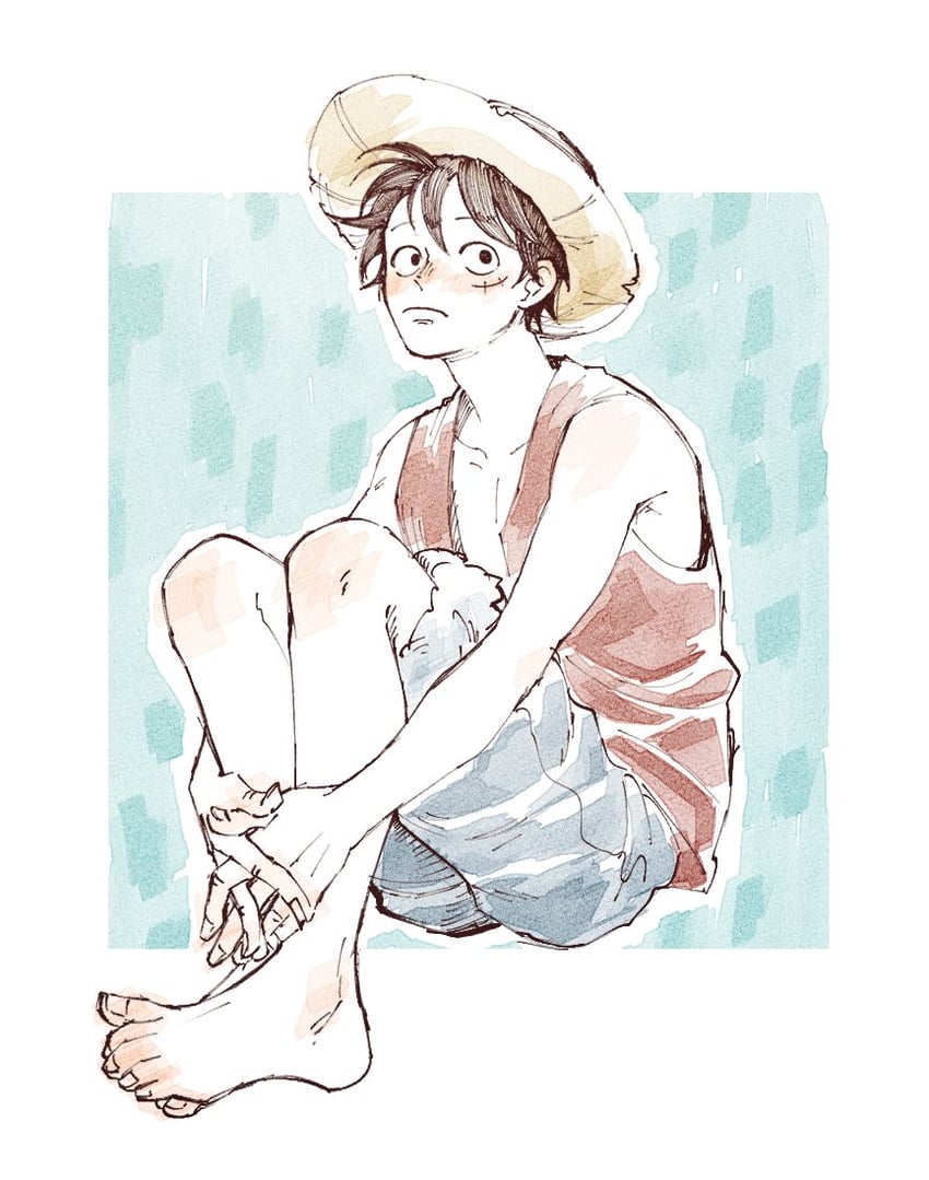 monkey d. luffy (one piece) drawn by frog_of_hell