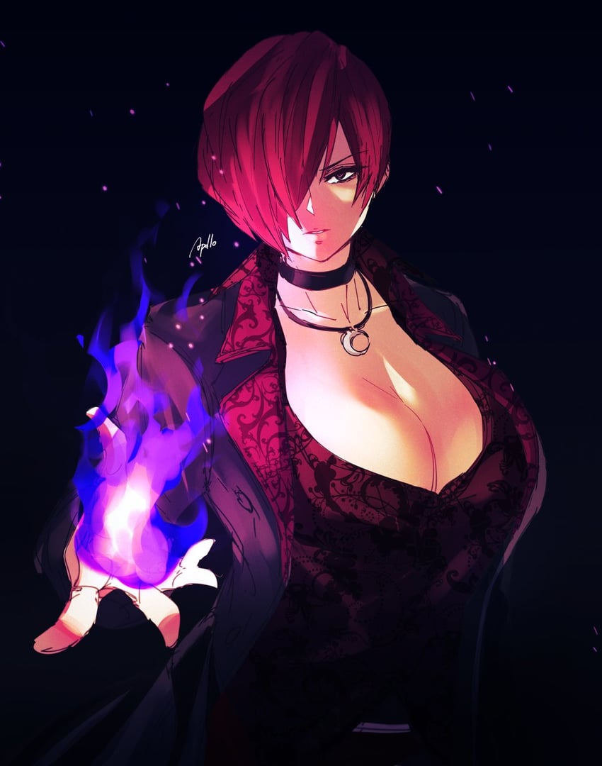 yagami iori (the king of fighters) drawn by apollo_(pixiv884782)