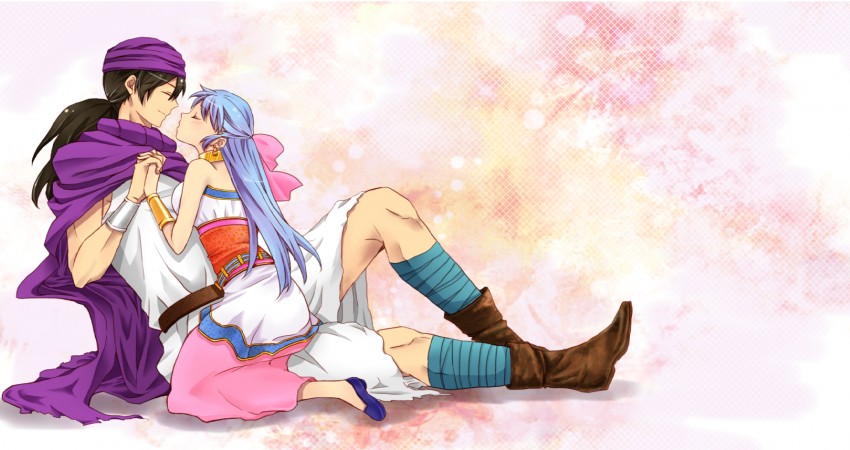 hero and flora (dragon quest and 1 more) drawn by w-joumu