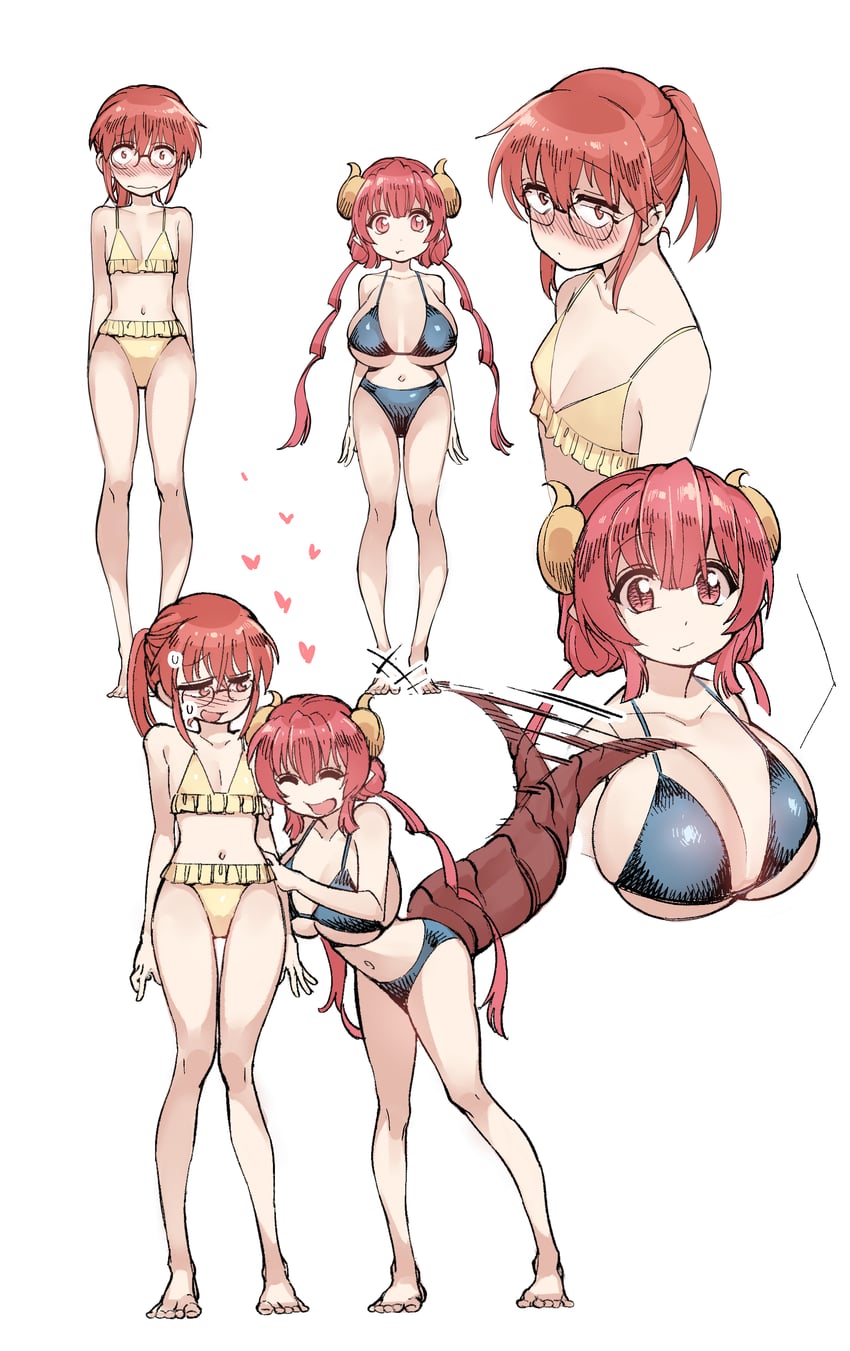 ilulu and kobayashi (kobayashi-san chi no maidragon) drawn by little_mojoi