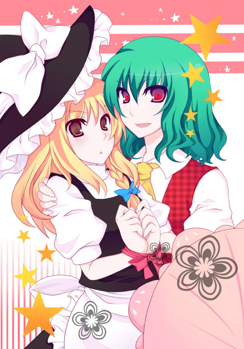 kirisame marisa and kazami yuuka (touhou) drawn by shino_(mijinko)