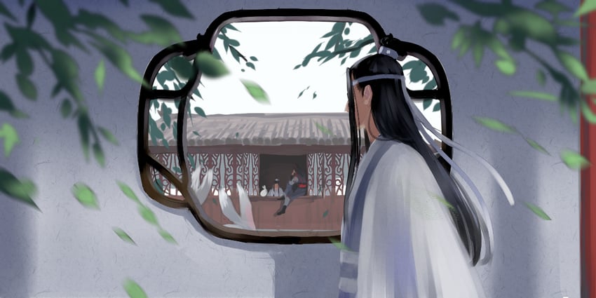 wei wuxian and lan wangji (modao zushi) drawn by xianduguaitan