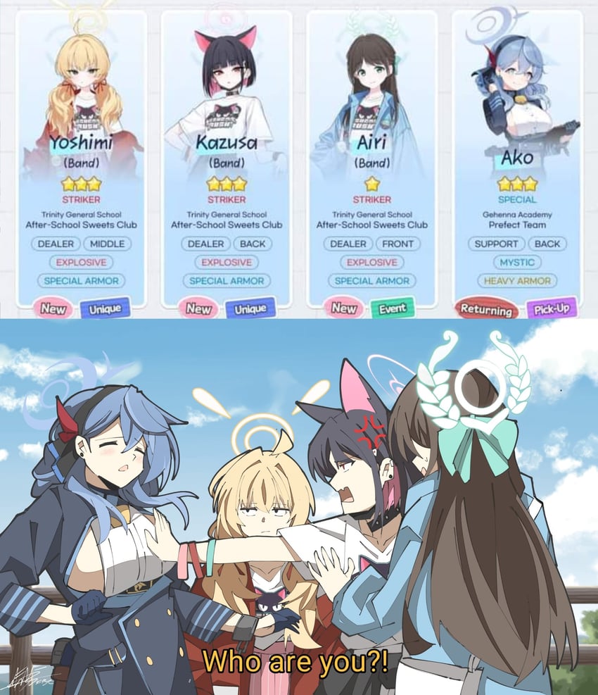 ako, kazusa, airi, and yoshimi (blue archive and 1 more) drawn by fazni_frye