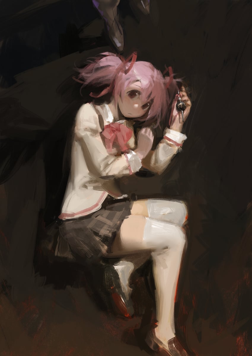 akemi homura and kaname madoka (mahou shoujo madoka magica) drawn by ladyshalirin