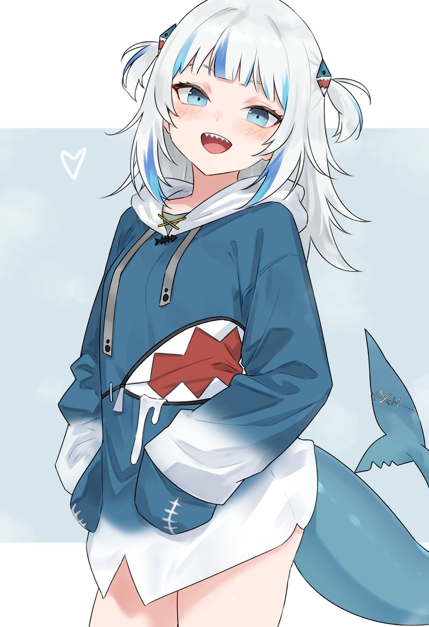 gawr gura (hololive and 1 more) drawn by bluefield