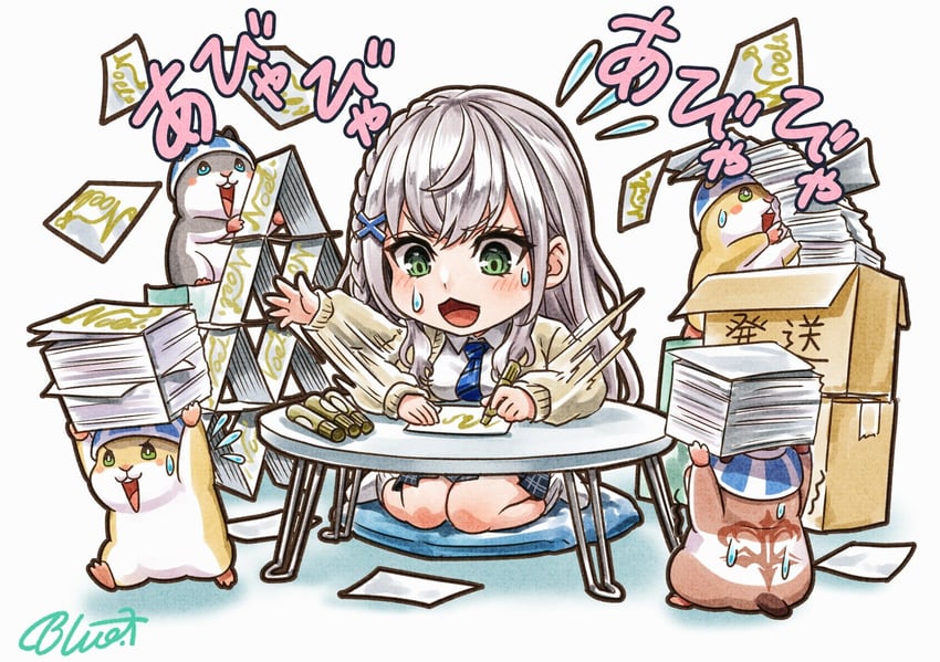 shirogane noel and dan'in-san (hololive) drawn by buru-dai