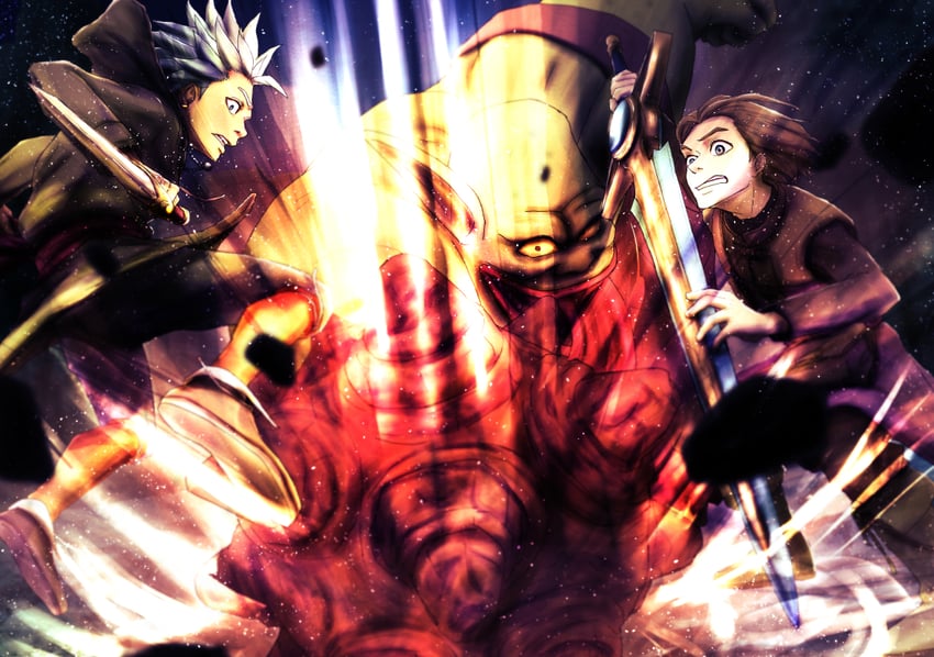 hero, camus, and boss troll (dragon quest and 1 more) drawn by popon_(user_eaem5325)