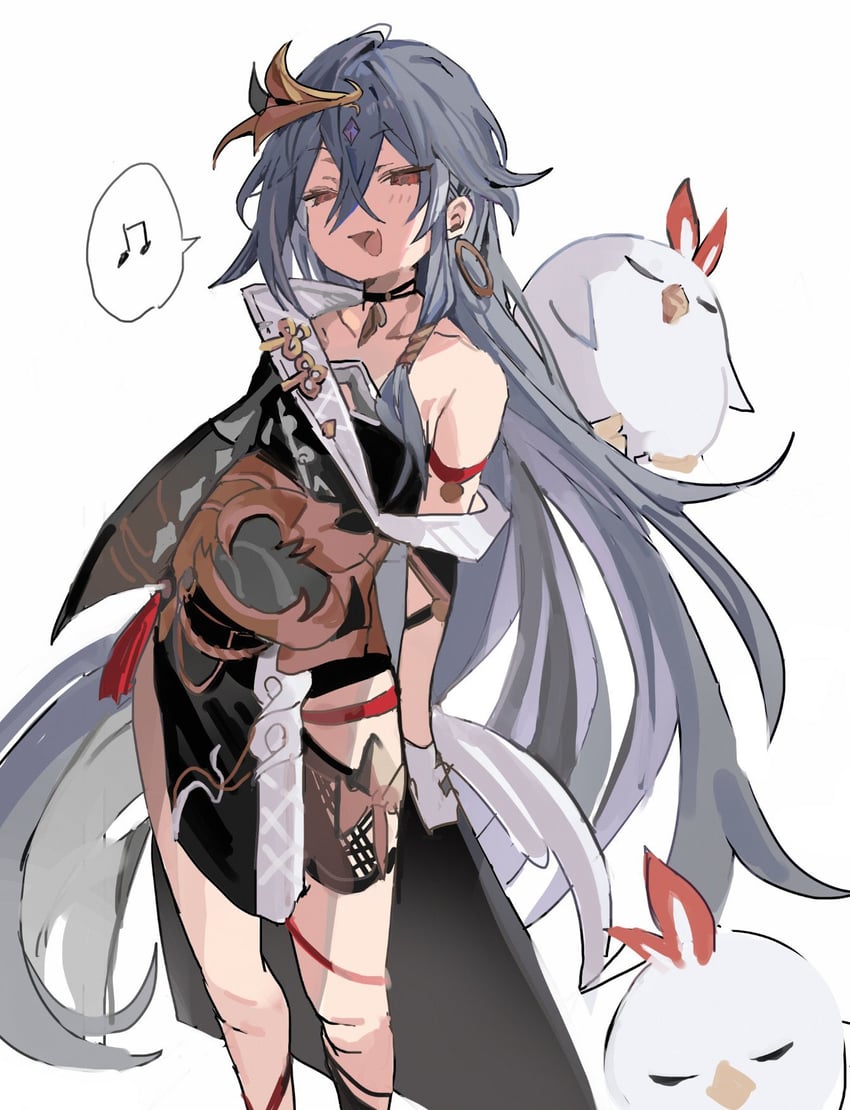 herrscher of sentience and jingwei (honkai and 1 more) drawn by qqkkay