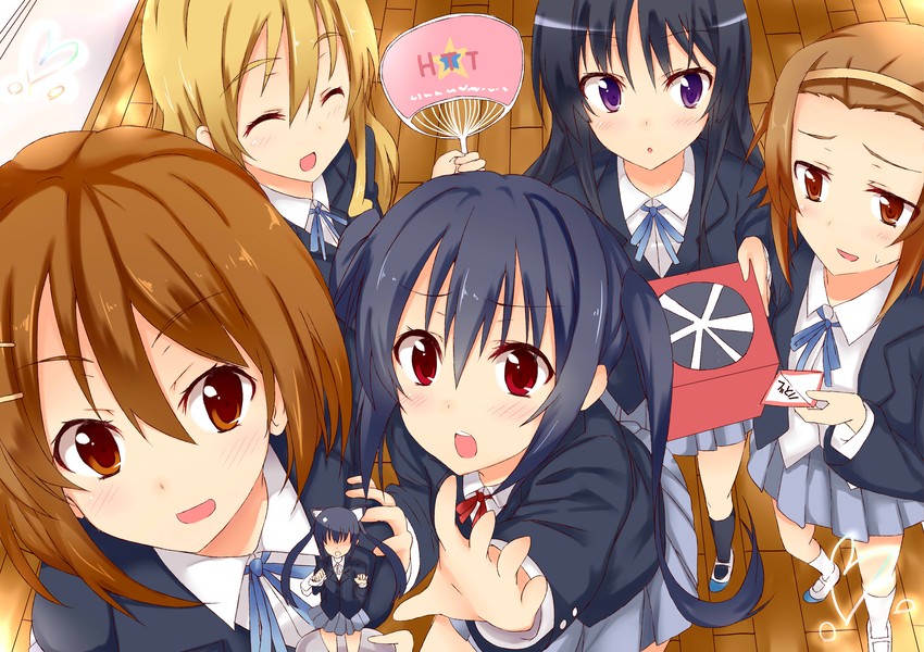 akiyama mio, nakano azusa, hirasawa yui, tainaka ritsu, and kotobuki tsumugi (k-on!) drawn by nakatama_kyou