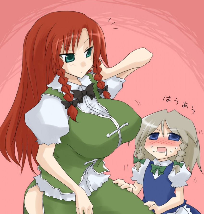 izayoi sakuya and hong meiling (touhou) drawn by oro_(zetsubou_girl)