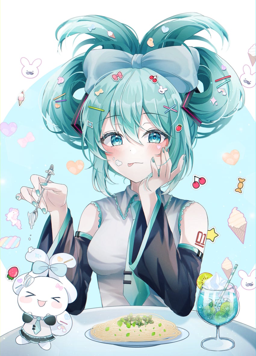 hatsune miku, cinnamoroll, and cinnamiku (vocaloid and 2 more) drawn by ronya_(ronya_s2)
