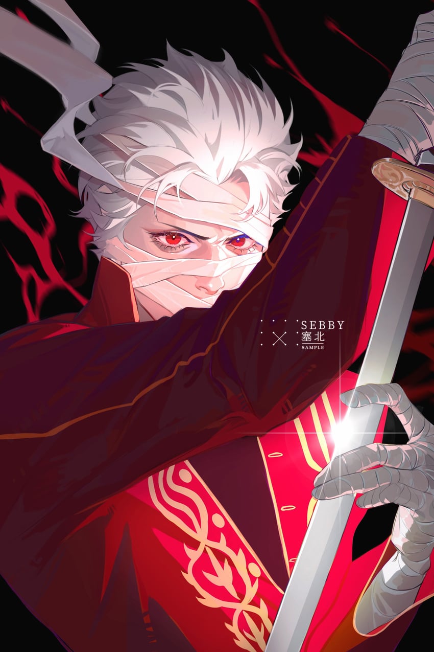 vergil (devil may cry and 1 more) drawn by sebby1725
