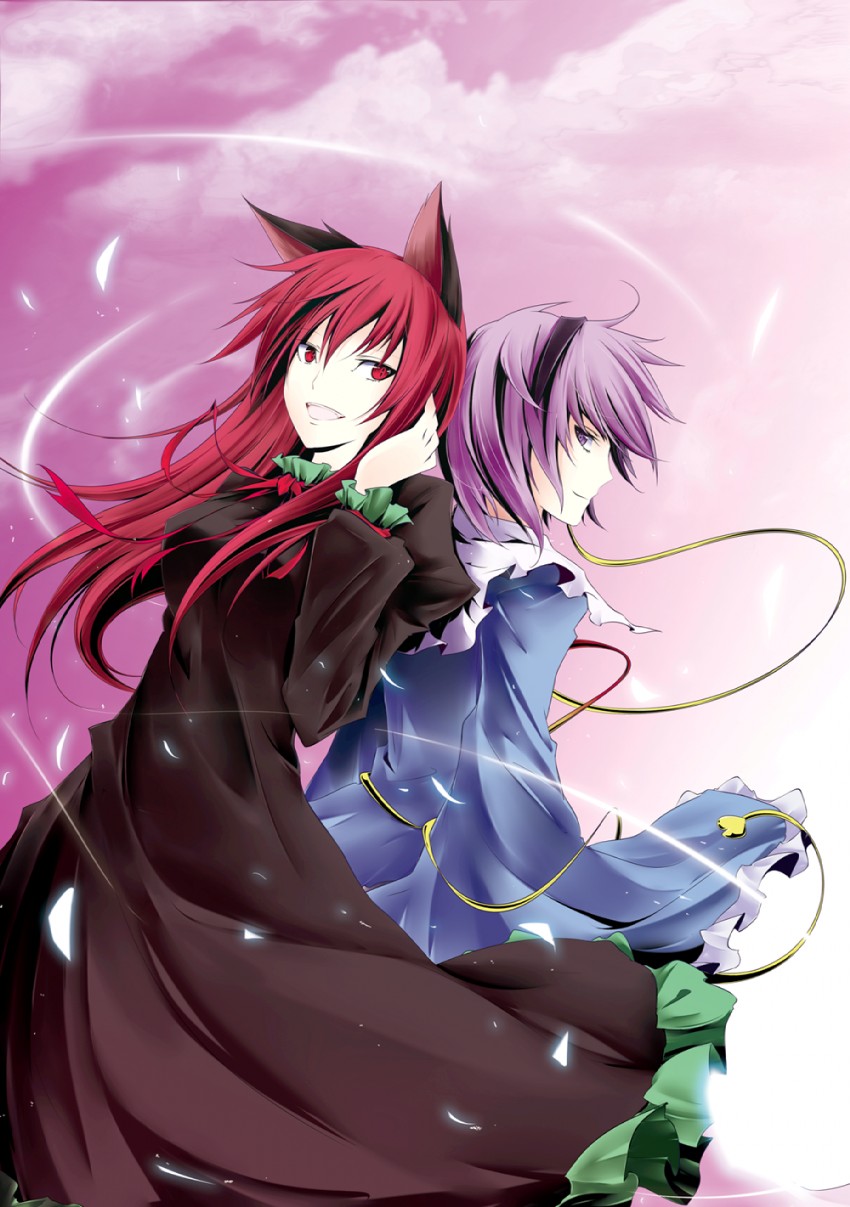 komeiji satori and kaenbyou rin (touhou) drawn by kanaria_(fuusenkazura)