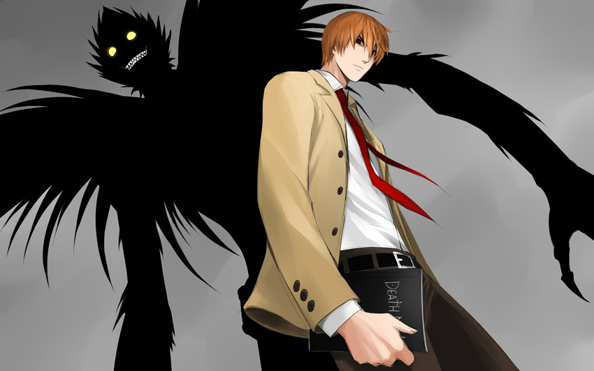 yagami light and ryuk (death note) drawn by kriss_sison
