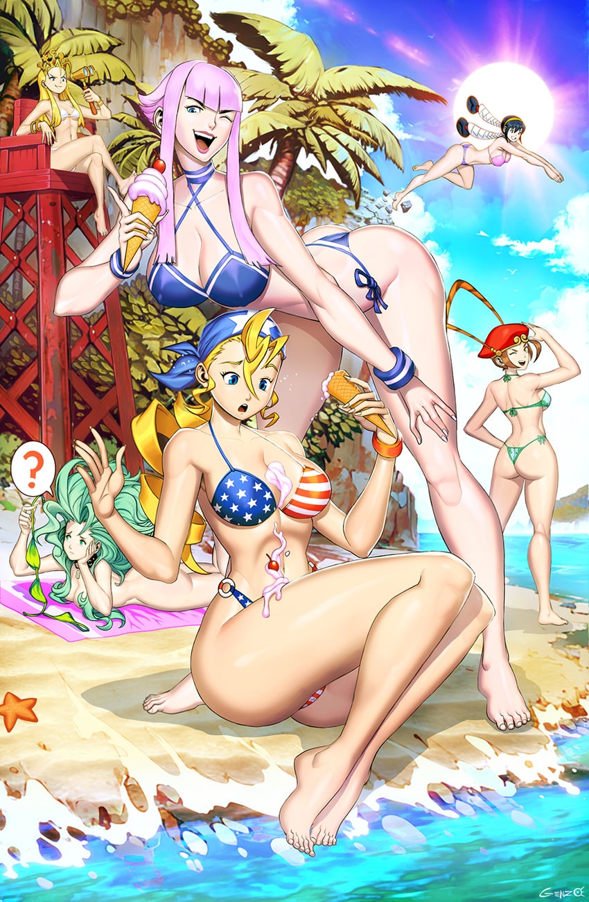 manon legrand, devilot de deathsatan ix, tiffany lords, tao, ele, and 1 more (street fighter and 6 more) drawn by genzoman