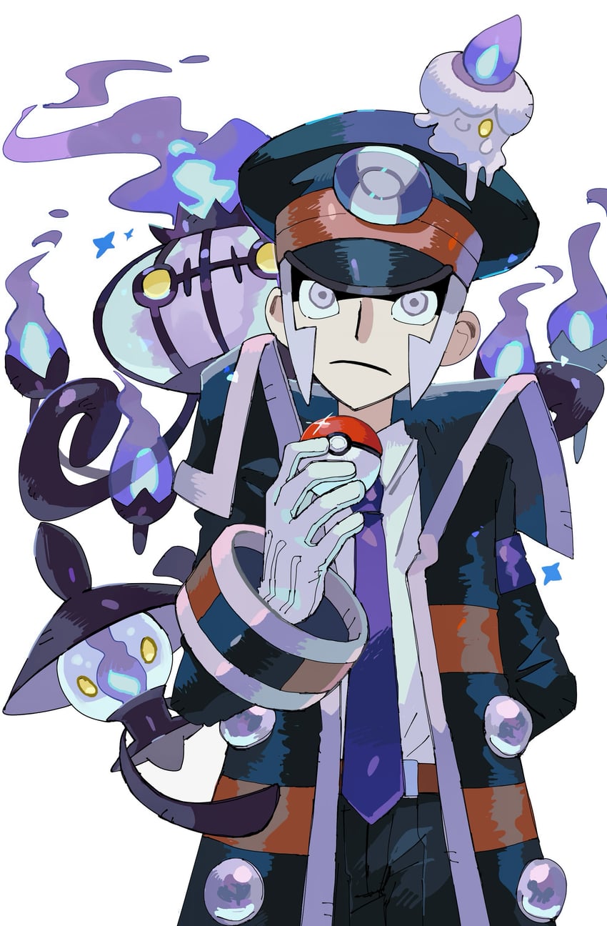 ingo, litwick, chandelure, and lampent (pokemon and 1 more) drawn by onigiri_(ahku5522)