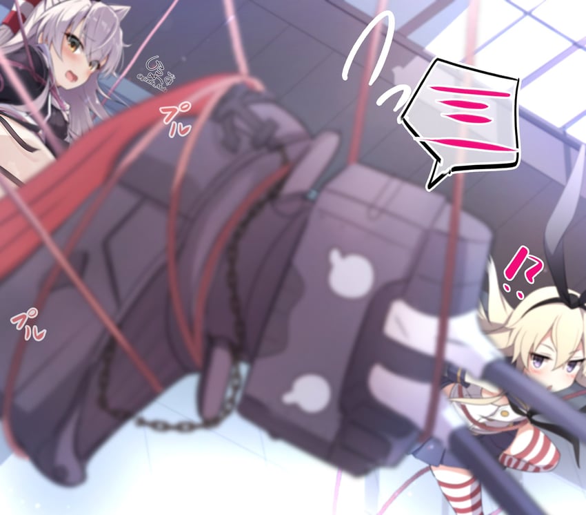 shimakaze, amatsukaze, and rensouhou-chan (kantai collection) drawn by giraffe_(ilconte)