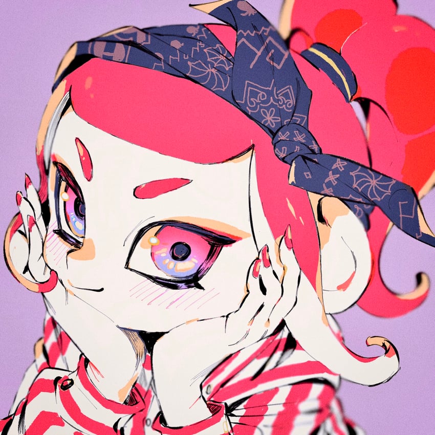 octoling player character and octoling girl (splatoon) drawn by hossi