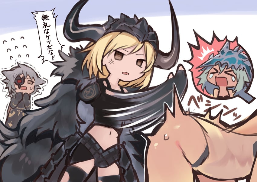 djeeta, seox, mars, and viking (granblue fantasy) drawn by sukemyon