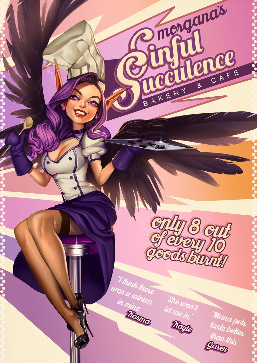 morgana and sinful succulence morgana (league of legends) drawn by oskar_vega